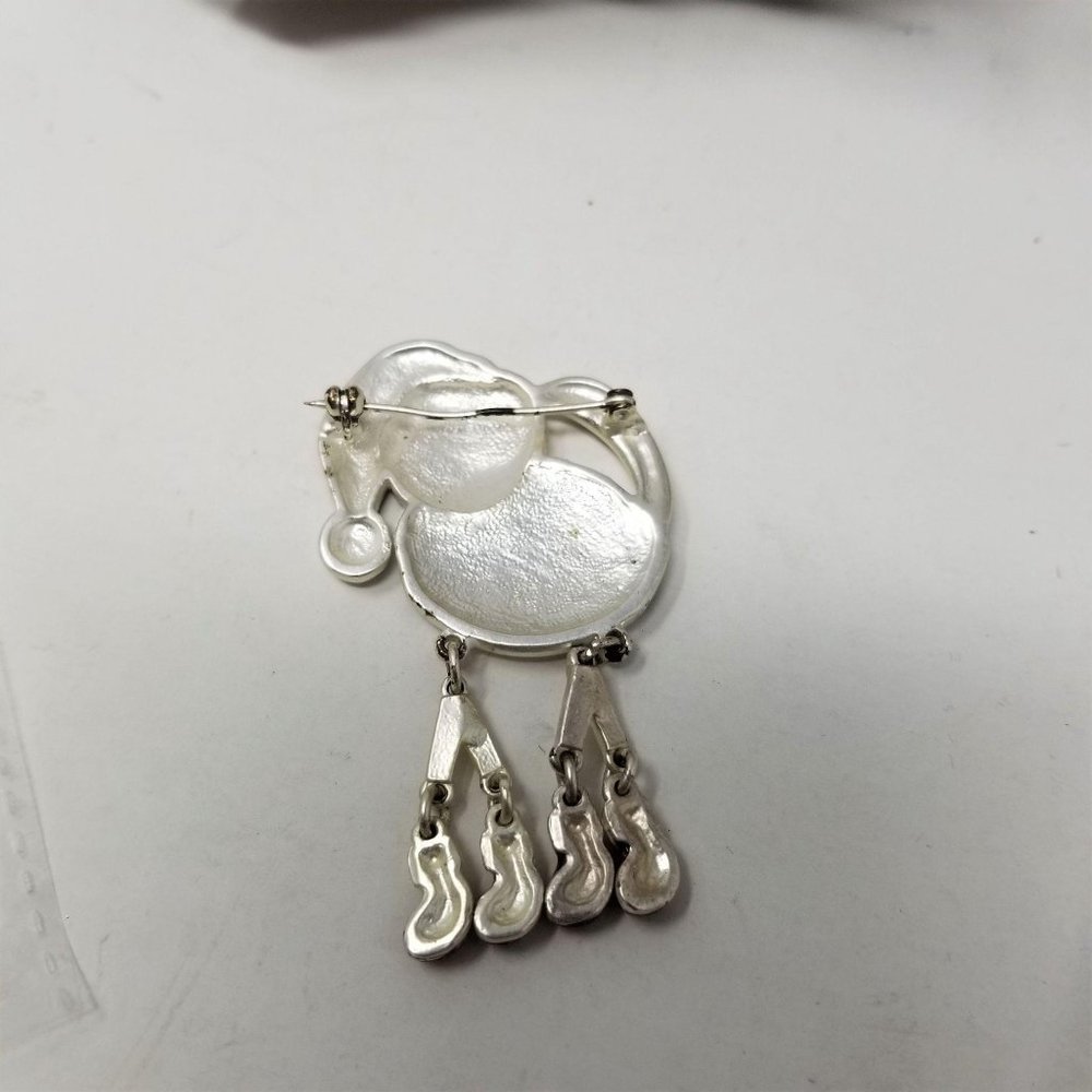 Santa Kitty Cat Pin Brooch Cute Glitter Hat & Feet - Picture 6 of 6